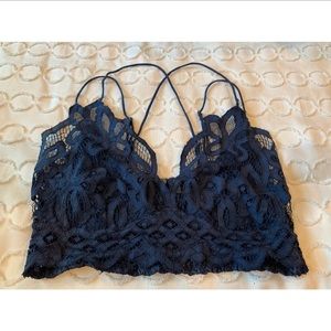 Free People Adella Bralette in Navy L